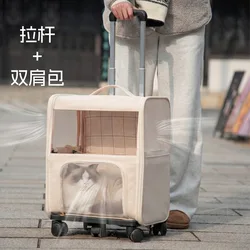 Bolsa de transporte para gatos plegable, transpirable y con asa