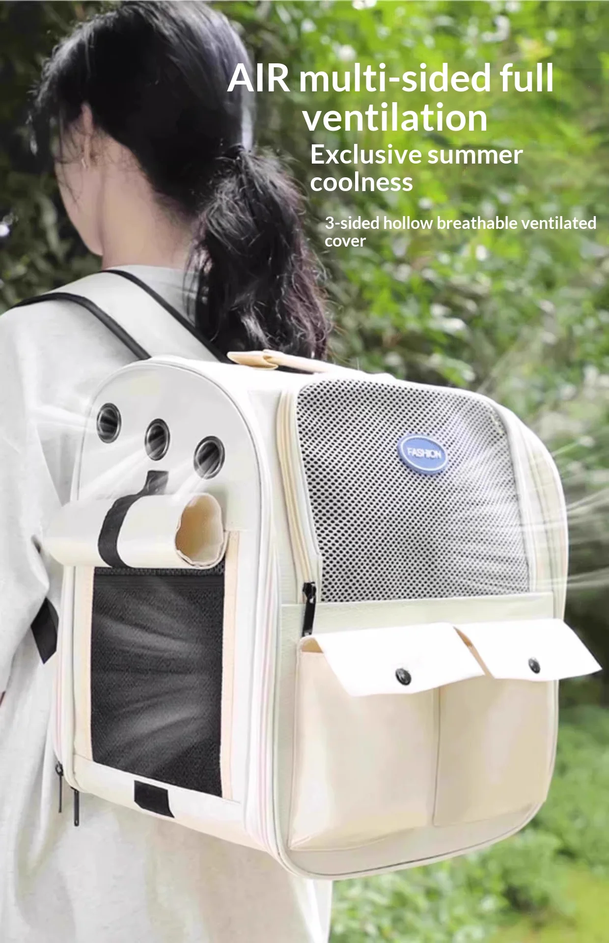 Mochila transportadora plegable para gatos, vista general