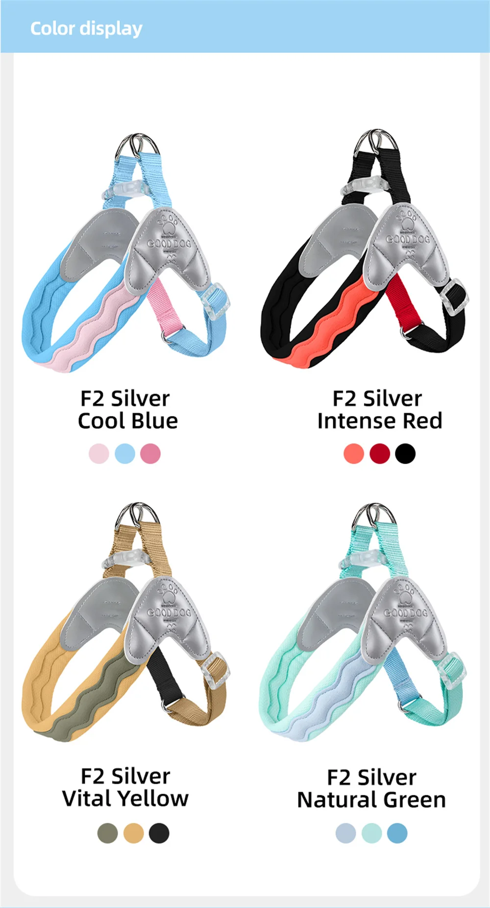Arnés acolchado para perros pequeños XLeiPet Color Block Dopamine