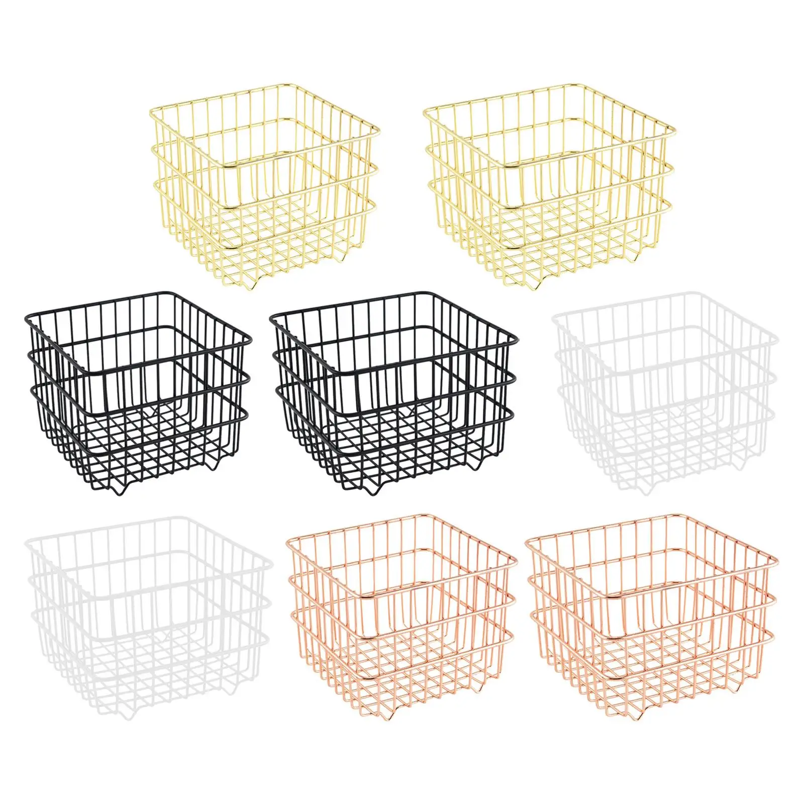Cesta Organizada de Alambre Dorada para Baño, Despensa y Dormitorio - imagen 3