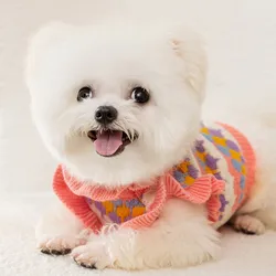 Suéter Tejido Floral para Perros y Gatos – Cálido Otoño e Invierno