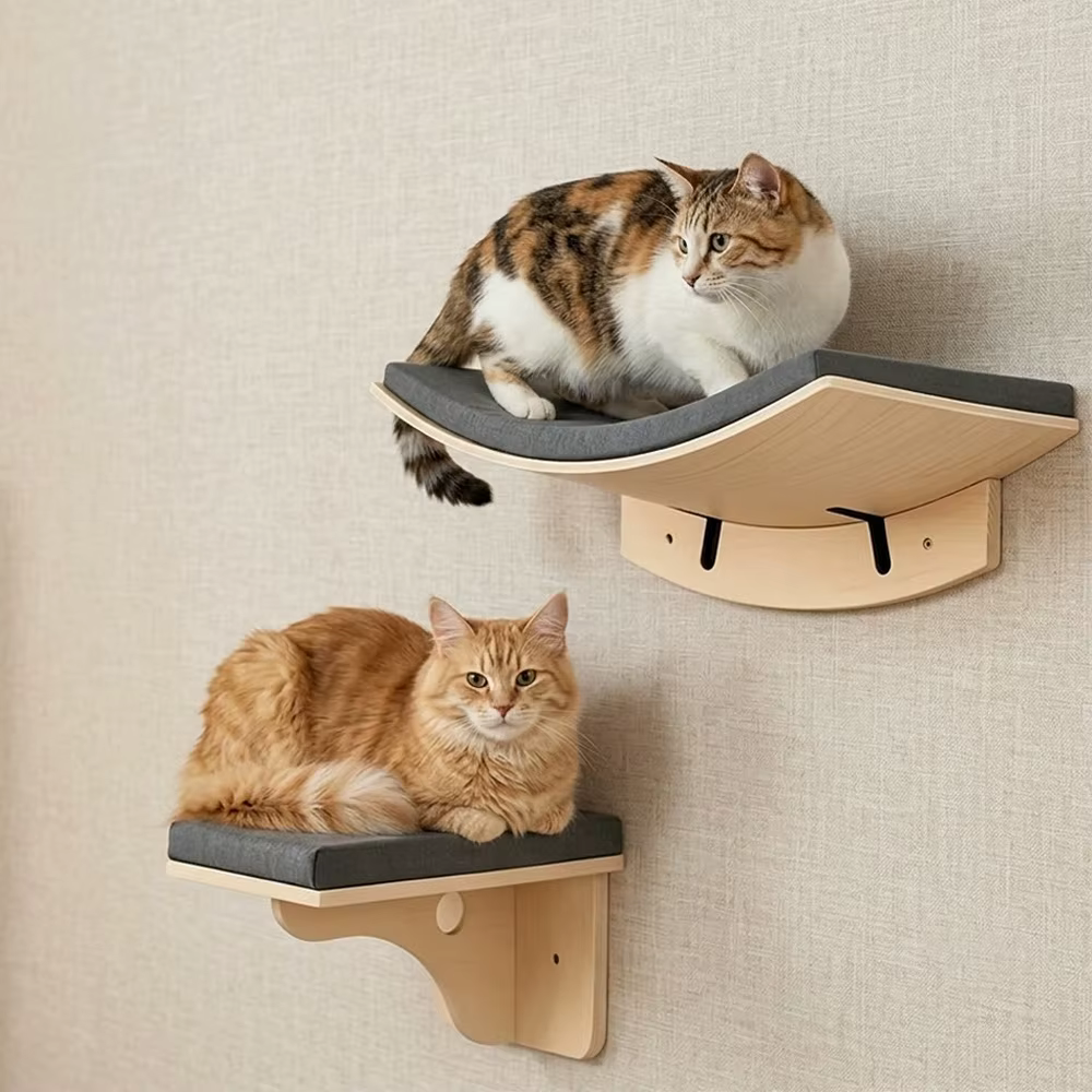Plataforma pared fieltro multi-forma para gato – Área juego - imagen 3