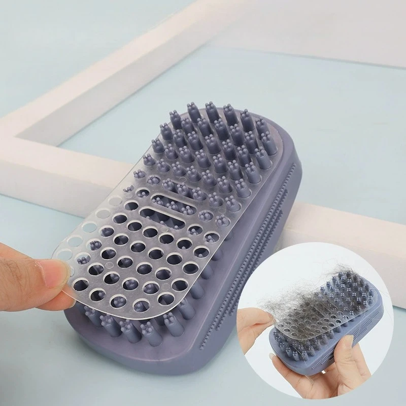 Cepillo baño silicona autolimpiante para perros y gatos de 3 cabezas - imagen 3