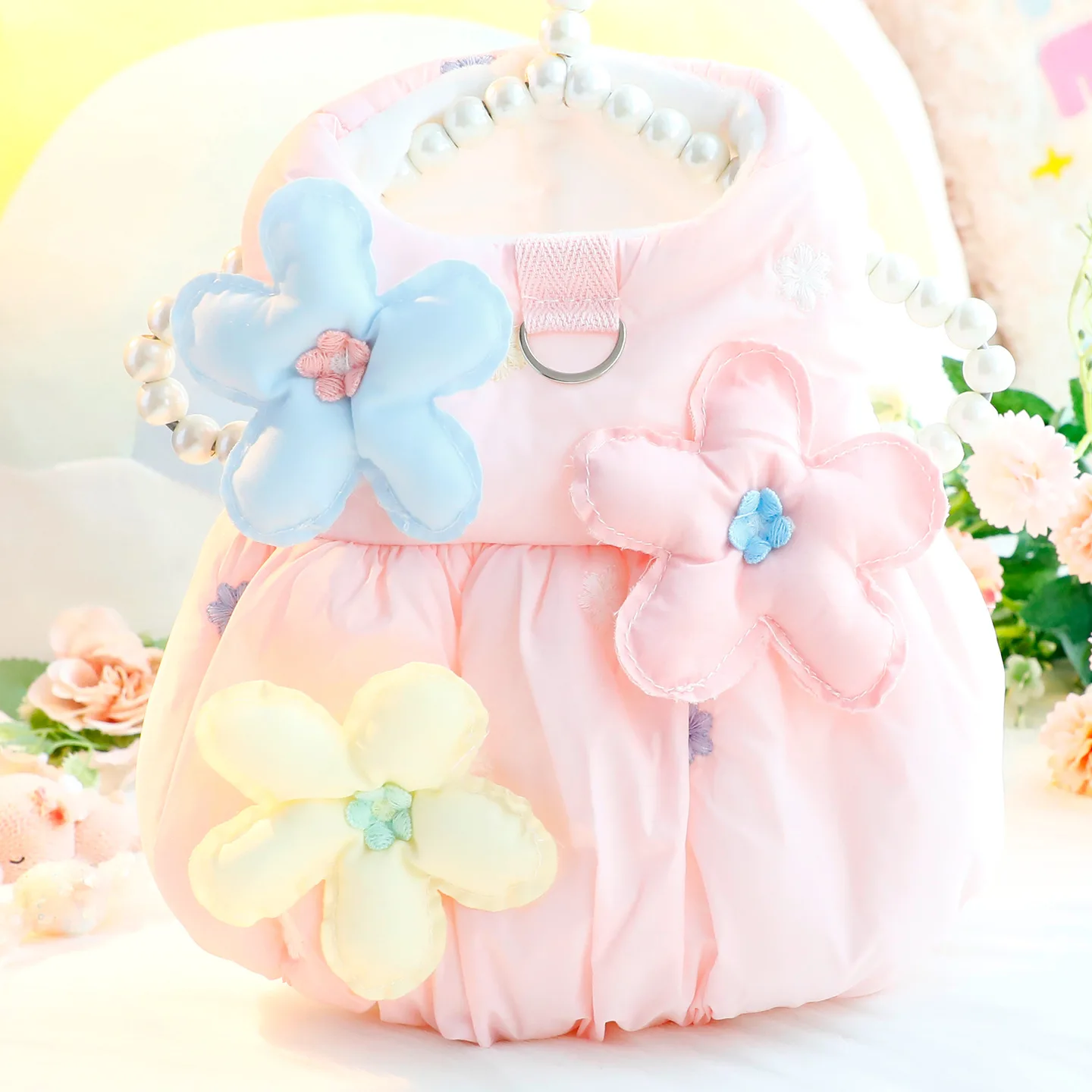 Vestido Princesa Floral para Perros Pequeños e Medianos