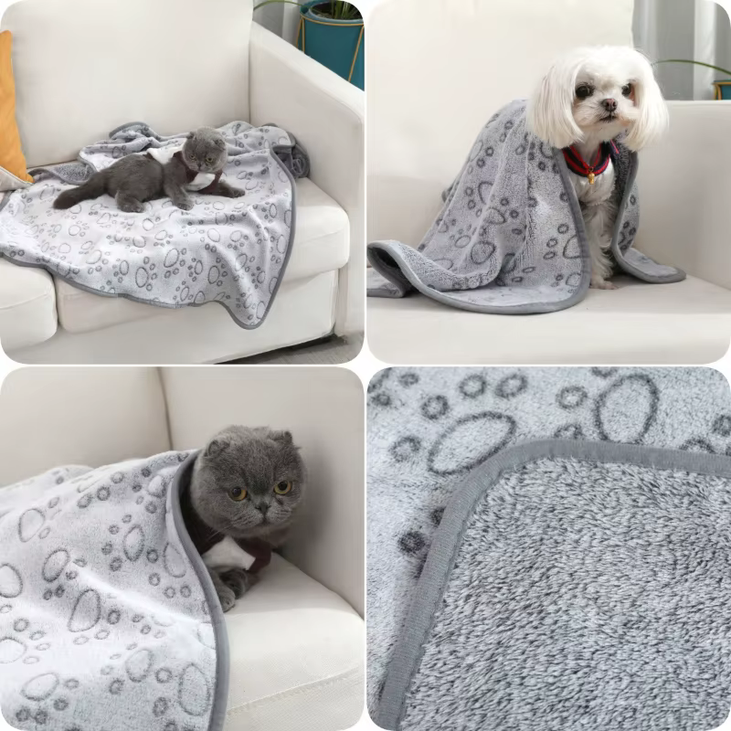 Manta doble cara de terciopelo cálida para perros, otoño e invierno - imagen 4