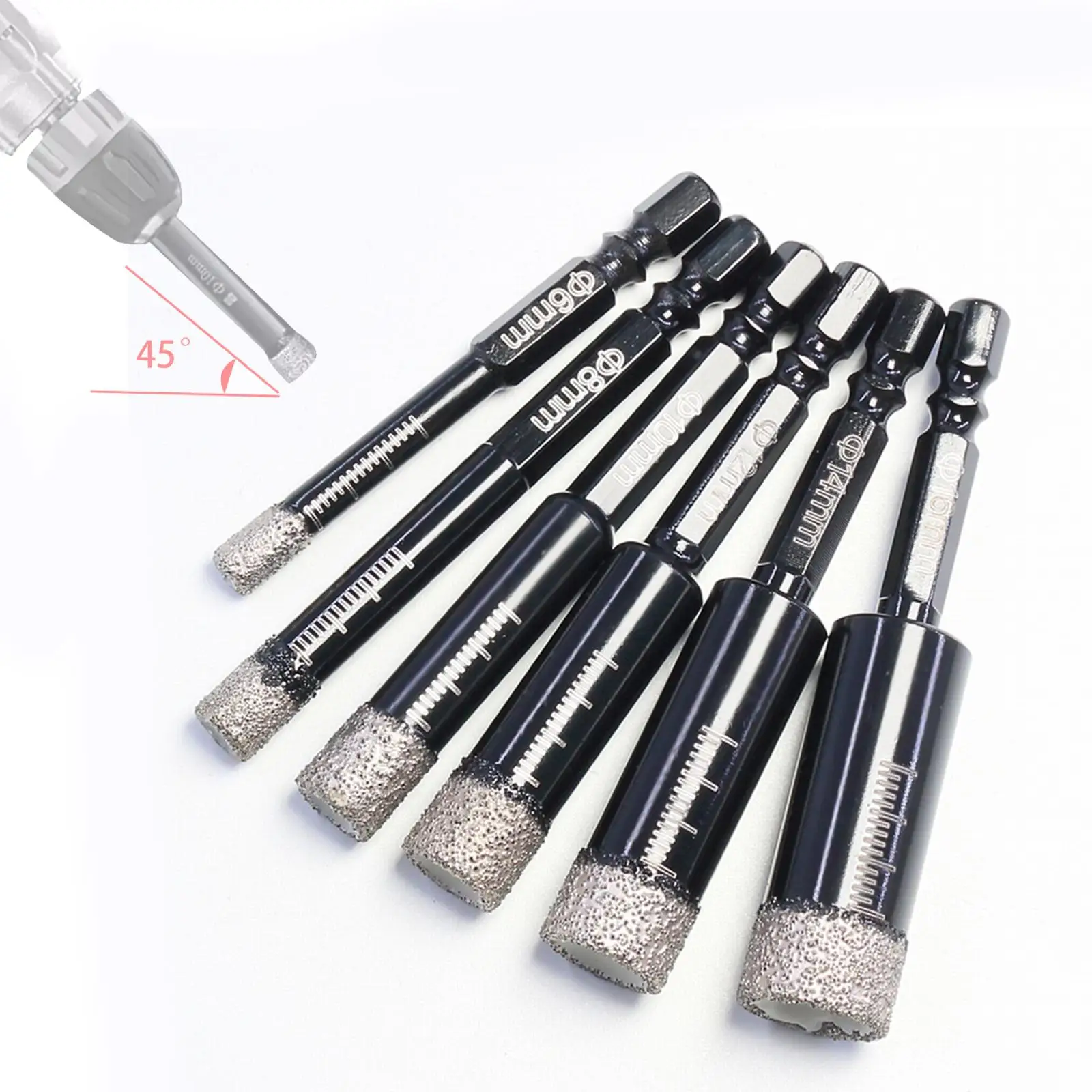 Broca diamante hexagonal para sierra perforadora – Cerámica, Gres, Granito, Vidrio - imagen 4