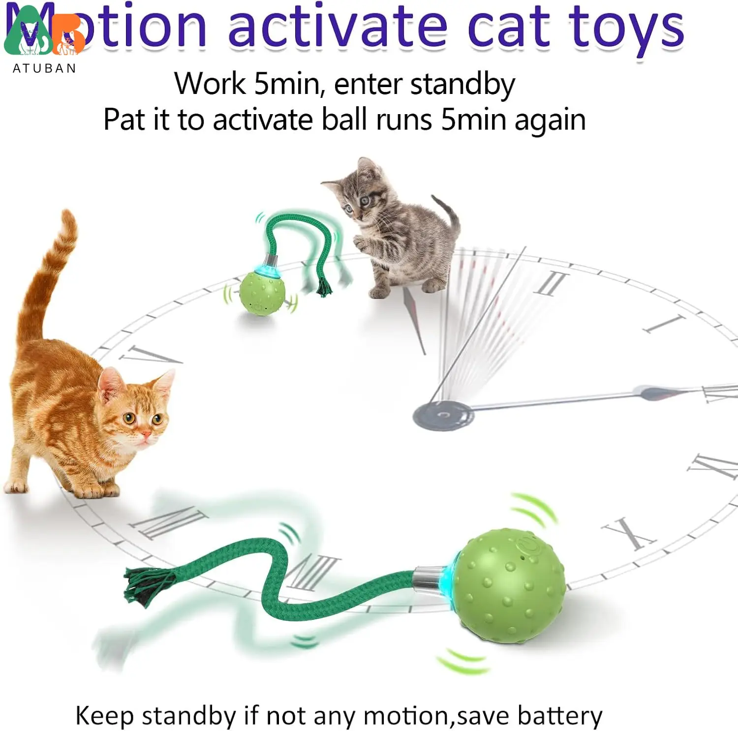 Gato interactuando con modo activo