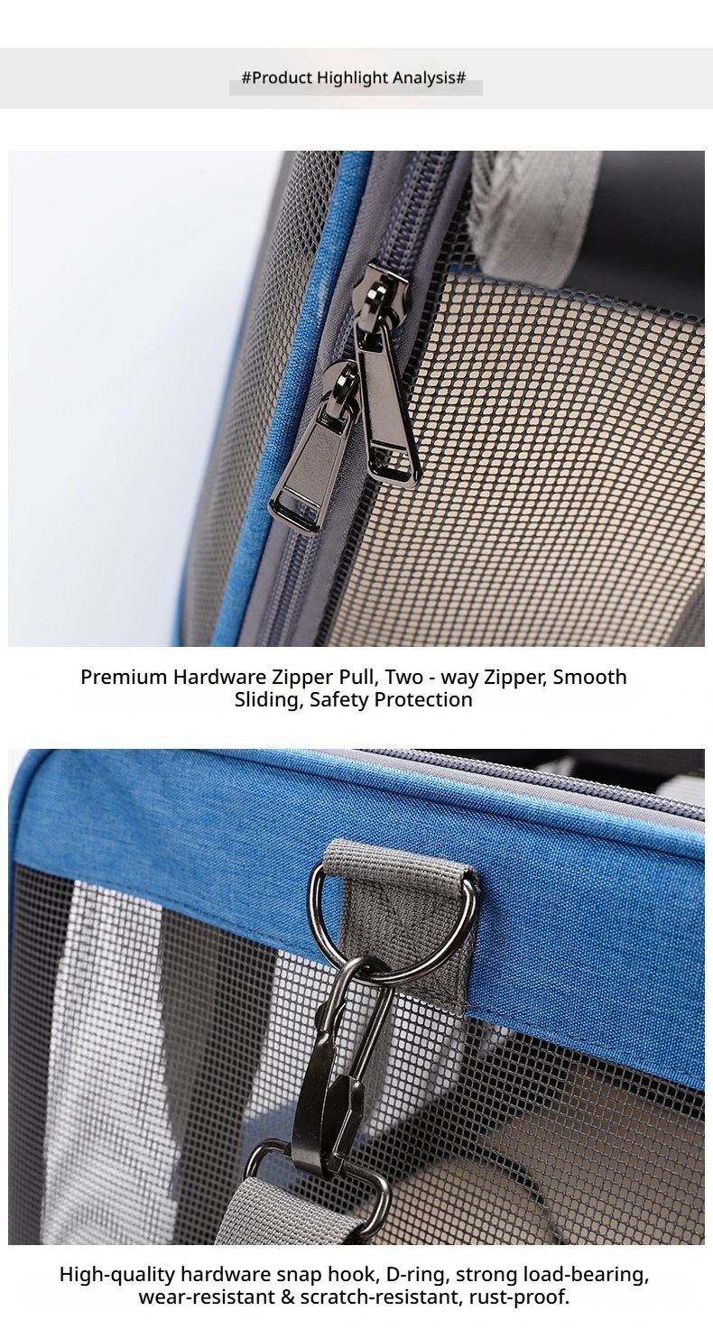 Bolsa de viaje para mascotas plegable y transpirable