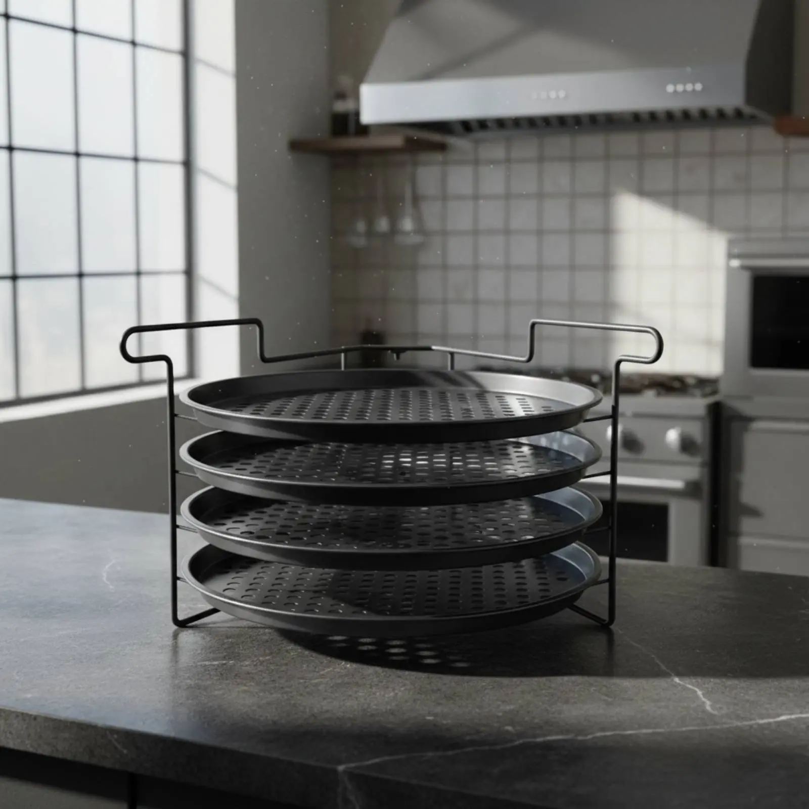 Organizador de comida para gatos y perros, estante multi-nivel fácil - imagen 3