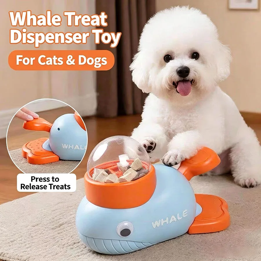 Juguete comedero interactivo ballena para perros y gatos - imagen 2