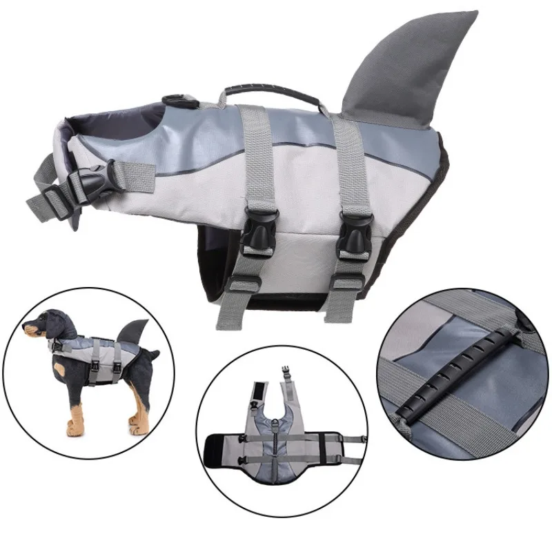 Chaleco salvavidas para perros con asa ajustable – Para natación y playa