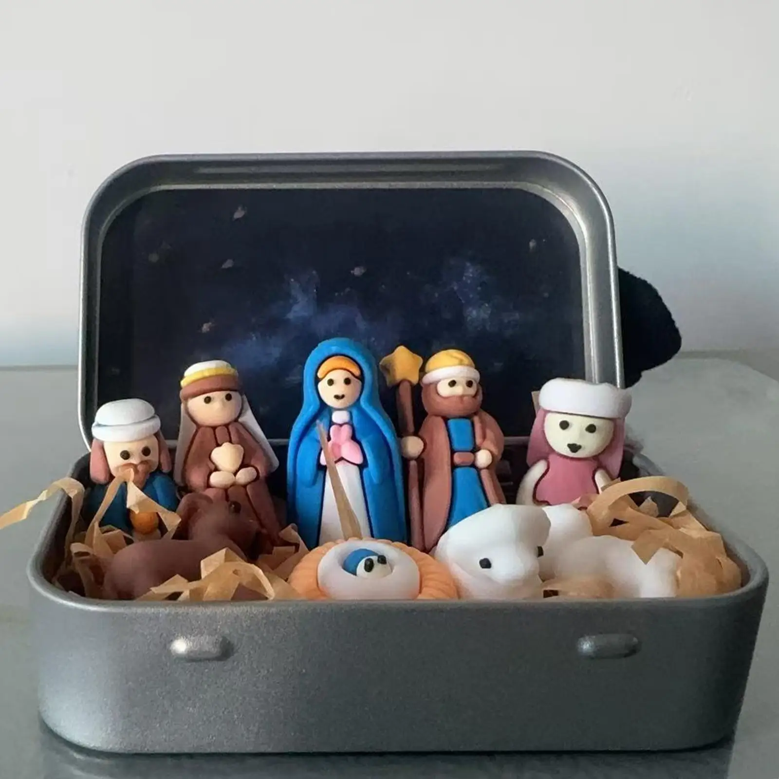Figuras Belén Natividad Resina – Decoración Navideña Mesa Hogar - imagen 3