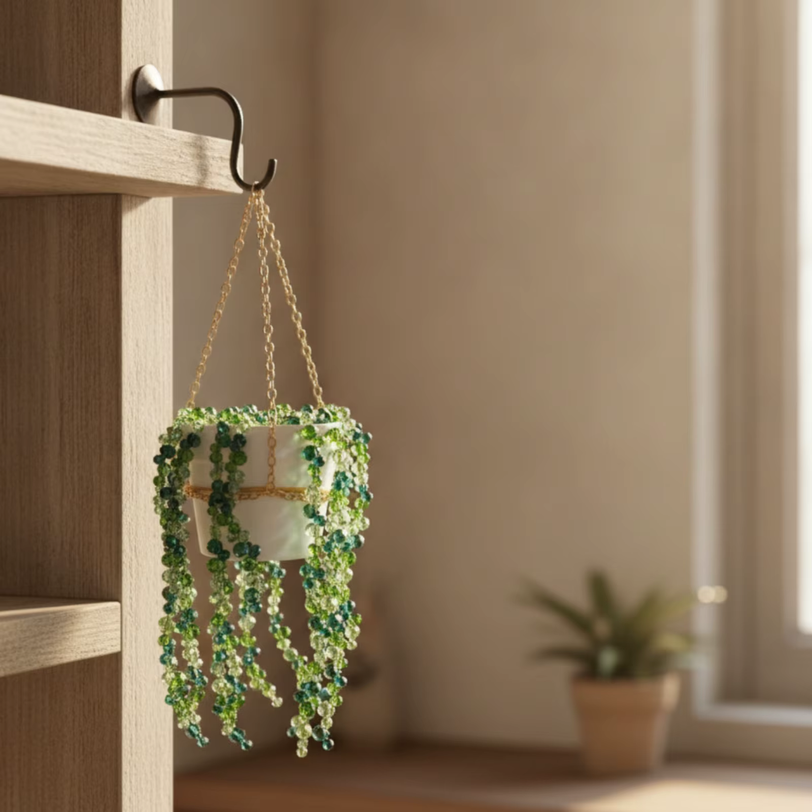 Maceta Colgante Boho con Cuentas – Macetero Ornamental para Plantas - imagen 2