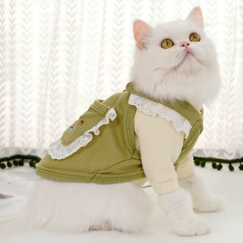 Chaleco para perro y gato con volantes de encaje - imagen 2