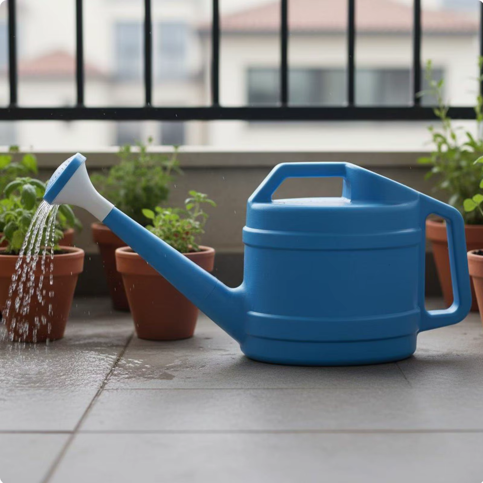 Regadera para plantas de interior y balcón con pico largo y rociador - imagen 4