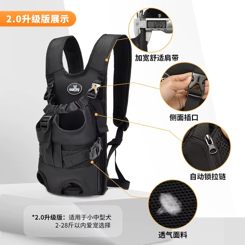 Mochila de transporte con doble correa para perros y gatos - imagen 4