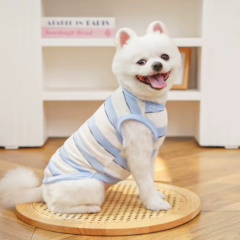 Camiseta sin mangas rayas verano para Bulldog Francés y perros pequeños - imagen 5