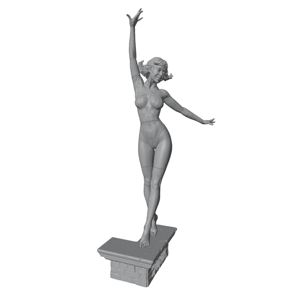 Figura de chica en resina 3D sin pintar para montar