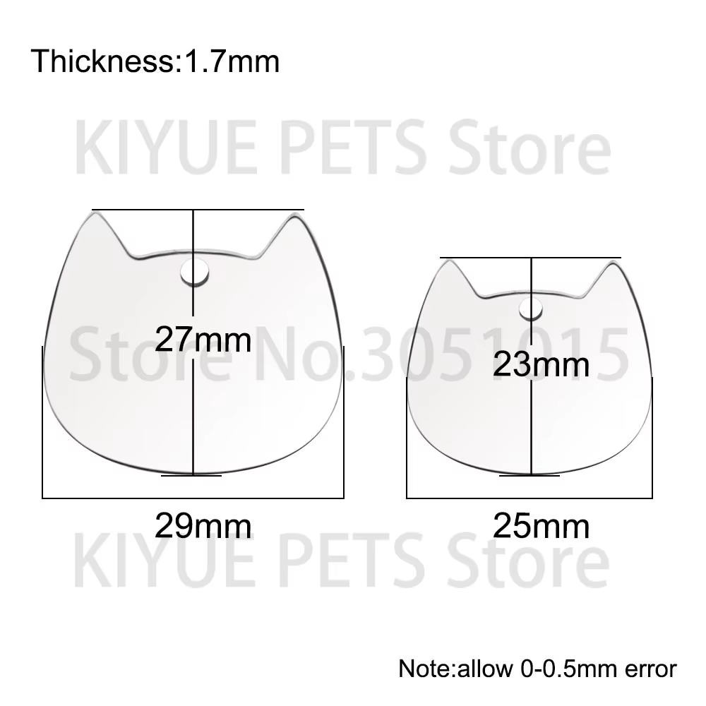 Placa identificativa de acero con cara para gatos y perros - imagen 2