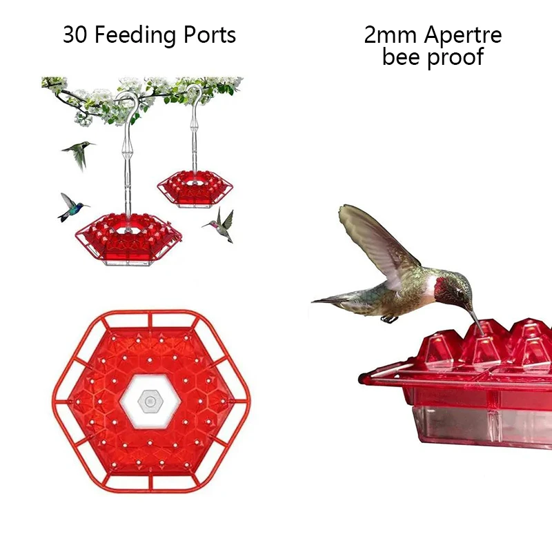 Comedero exterior para colibríes con protección anti-fugas y puerto múltiple - imagen 2