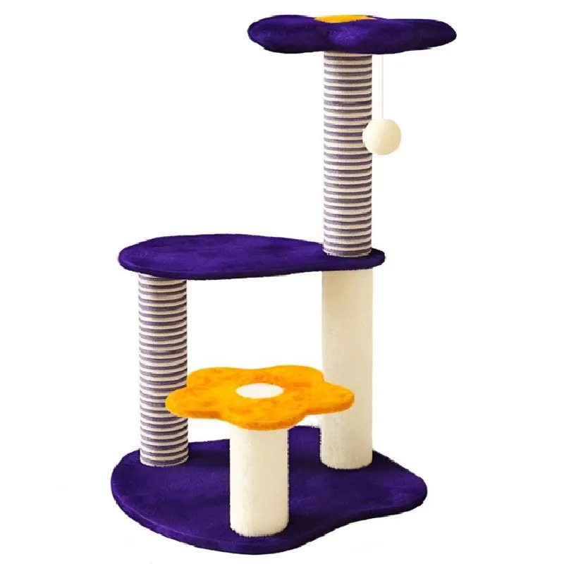 Rascador para gatos con torre de saltos y poste de sisal - imagen 4