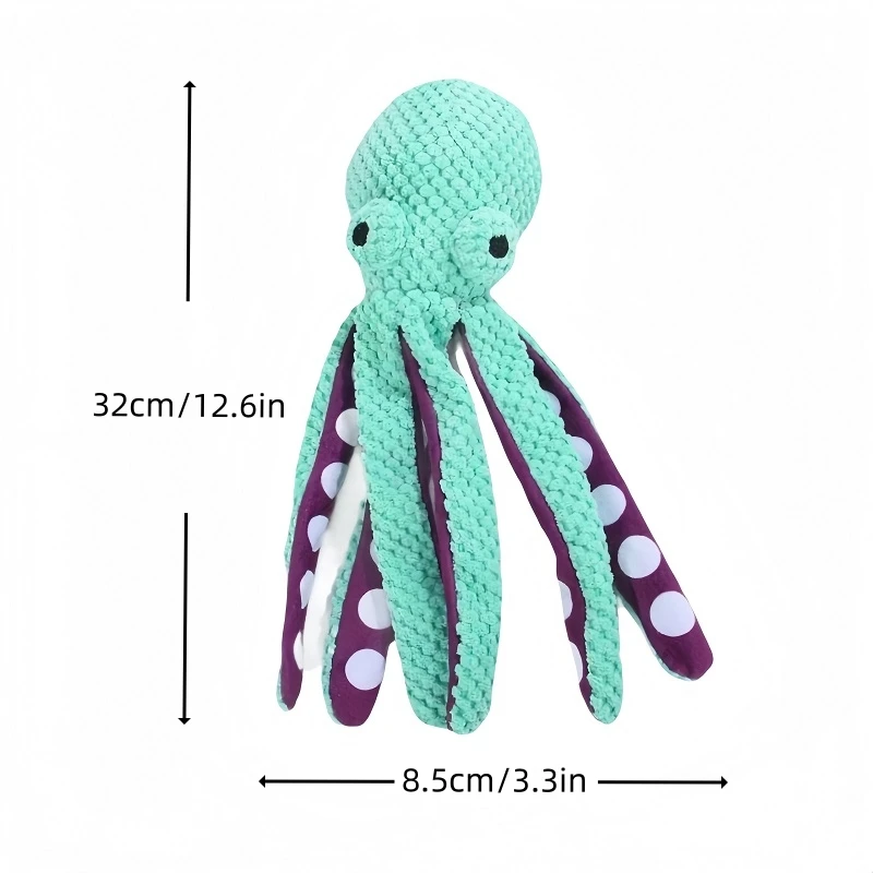 Juguete de peluche pulpo para perro con textura suave