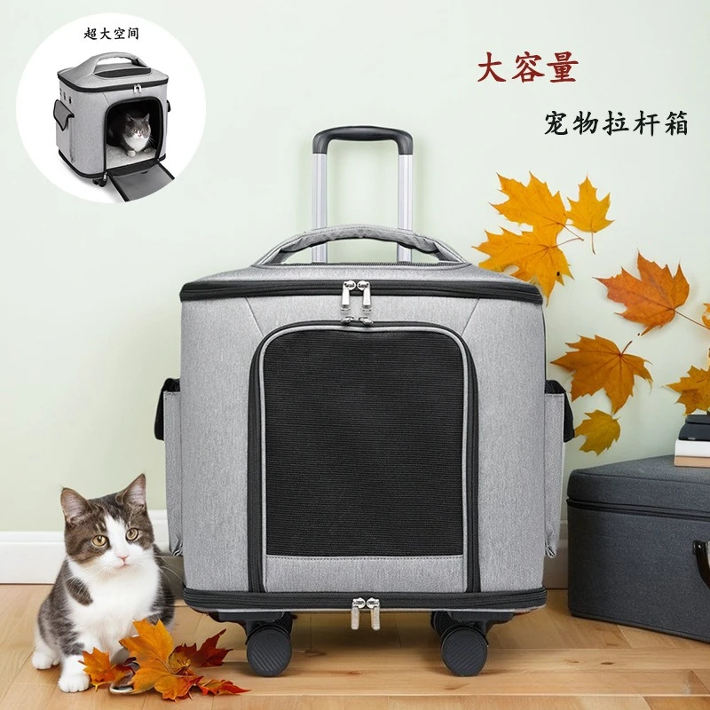 Bolsa de transporte transpirable para gatos gran capacidad, plegable - imagen 3