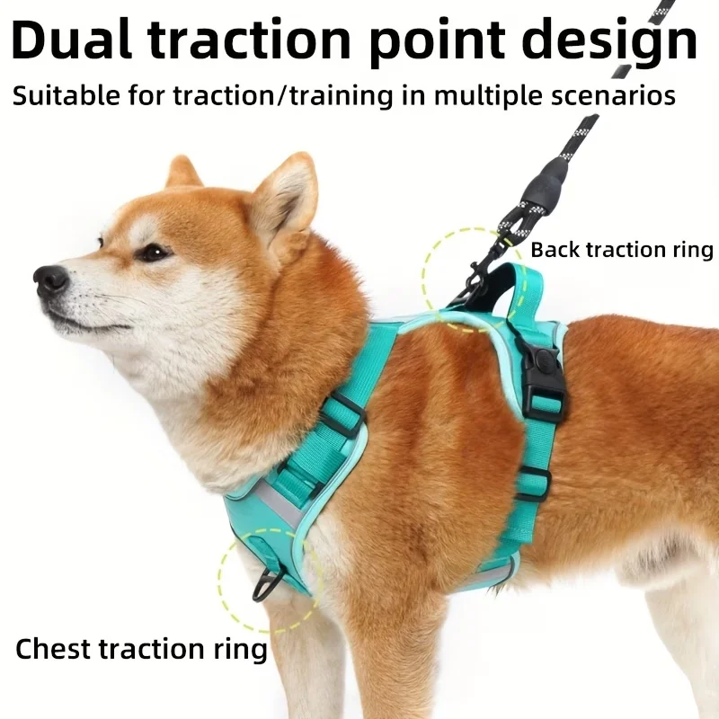 Arnés reflectante ajustable tipo chaleco para perros con asa de control - imagen 5