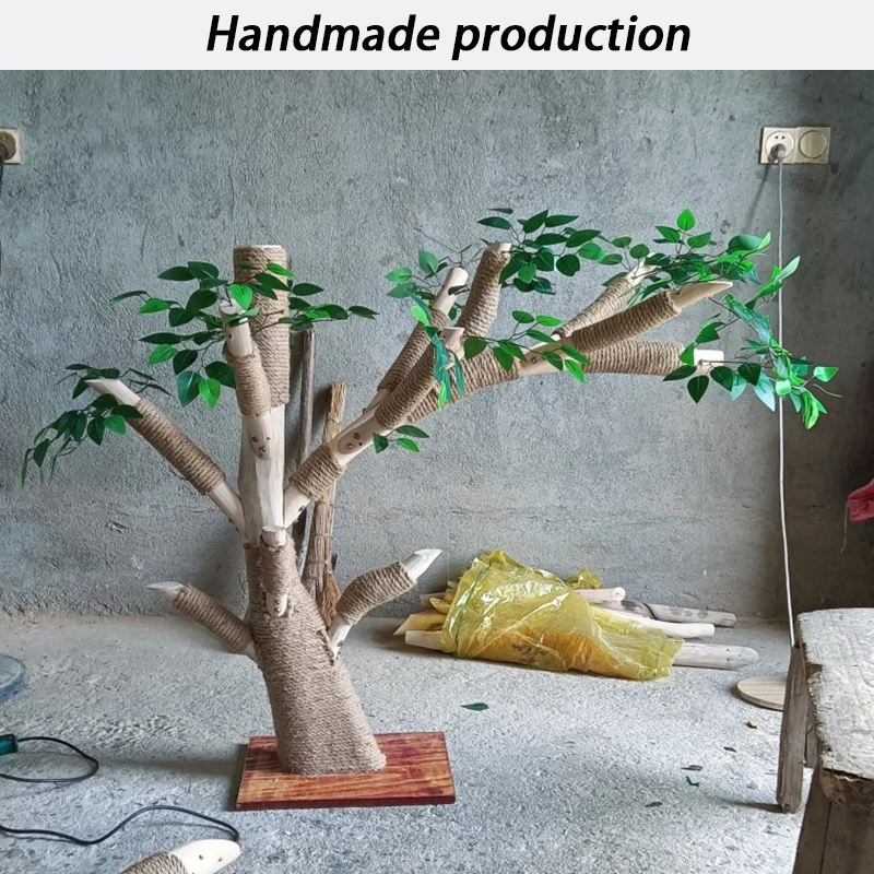 Árbol para gatos con tronco de madera y sisal