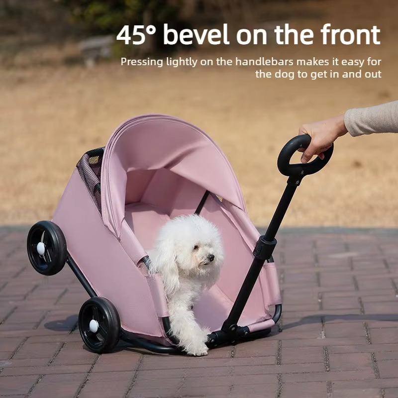 Carrito plegable para perros pequeños con toldo – Paseos y viajes - imagen 2