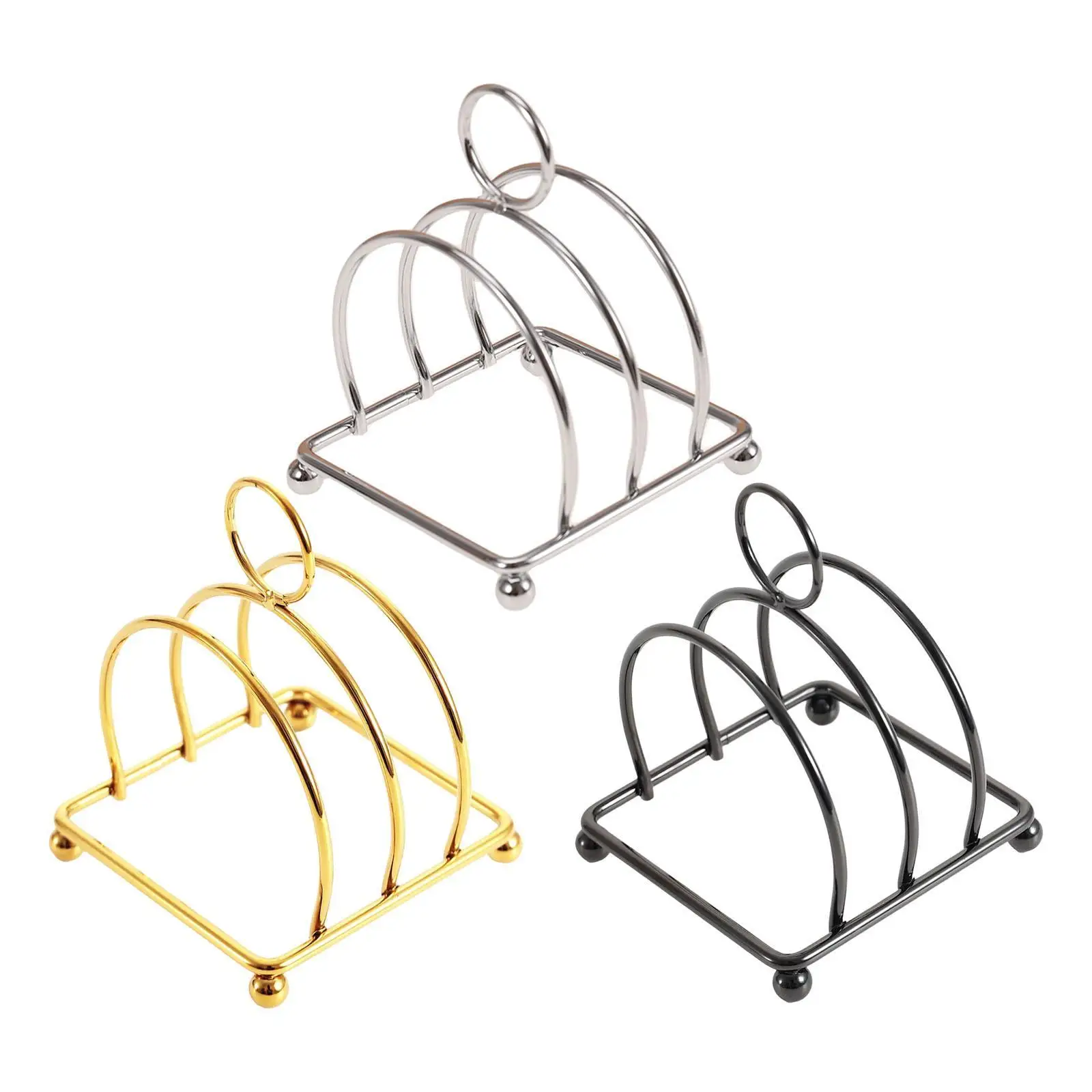 Soporte para tostadas de acero inoxidable con asas y 3 espacios - imagen 4