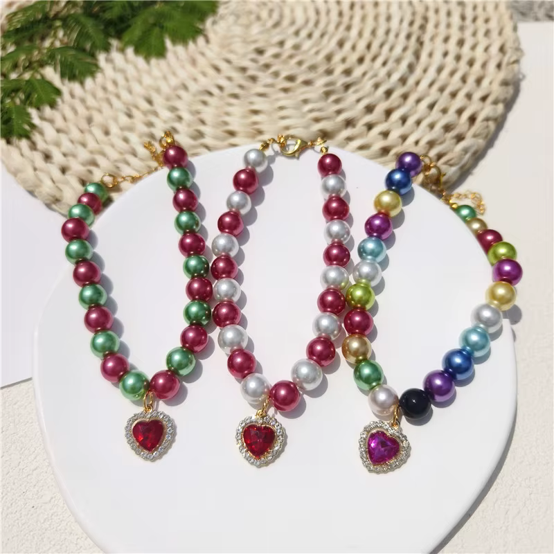 Collar de perlas grandes para perros pequeños y gatos