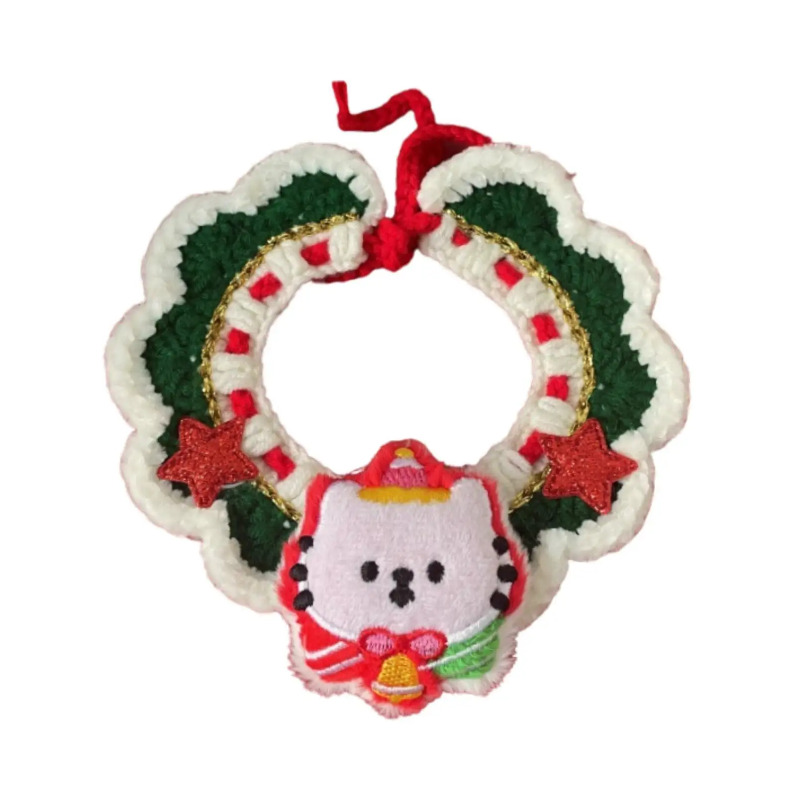 Collar navideño tejido a mano para gatos