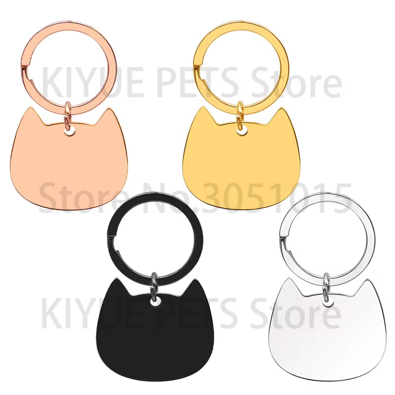 Etiqueta acero inoxidable para gatos con grabado personalizado en nombre - imagen 4