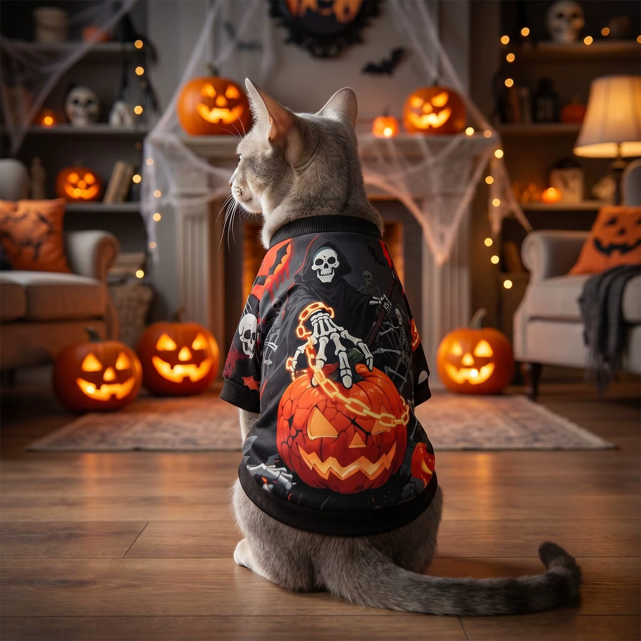 Camiseta esqueleto perro talla pequeña