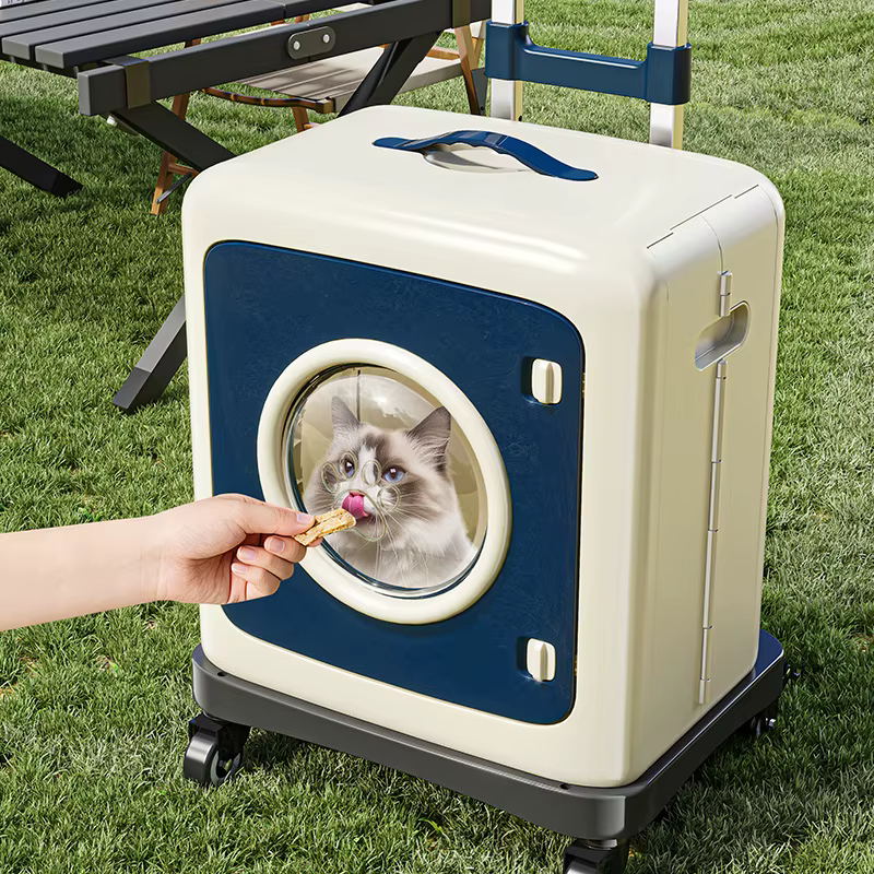 Maleta de transporte transpirable con ruedas para perros y gatos - imagen 3