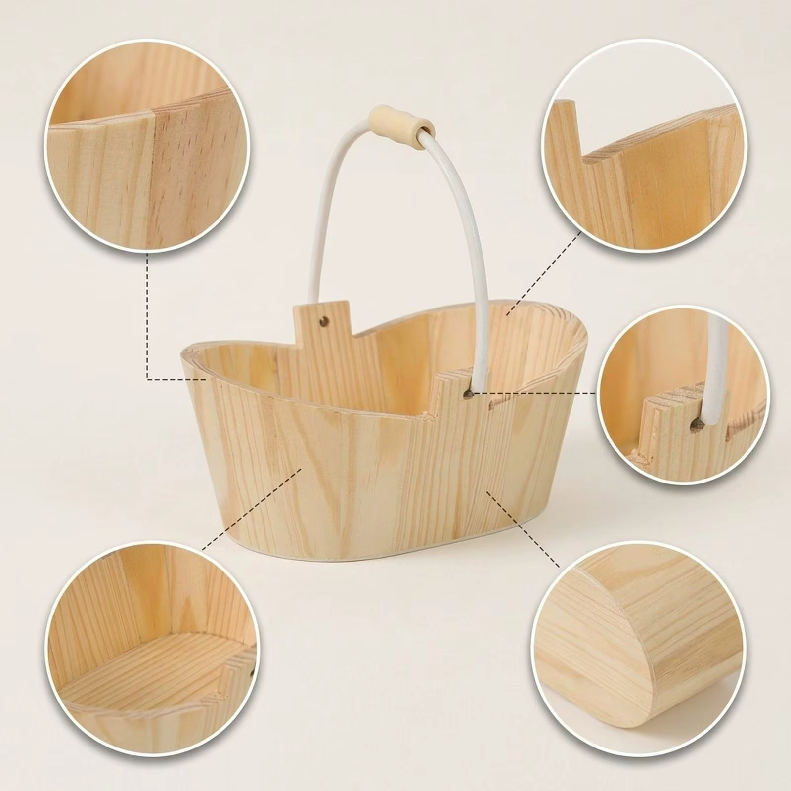 Cubo de almacenamiento de madera para baño y spa, gatos y perros - imagen 2