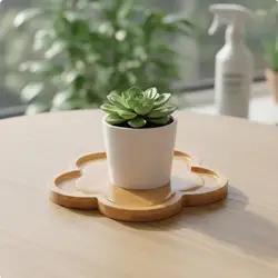 Soporte Elevado de Bambú para Bollos de Gato y Perro