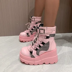 Botines plataforma tacón alto mujer otoño – Modernos con cierre lateral