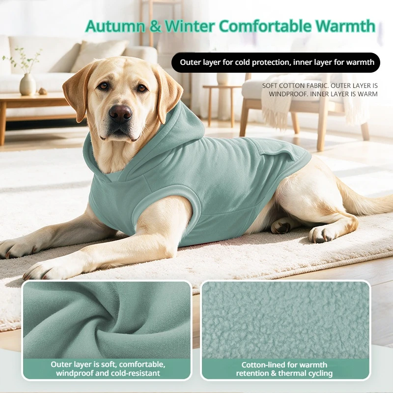 Sudadera con capucha para perro, abrigo cálido y cortavientos - imagen 5
