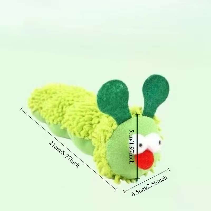 Oruga de peluche para gatos con catnip integrada
