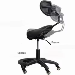 Taburete ergonómico con ruedas para peluquería canina y felina