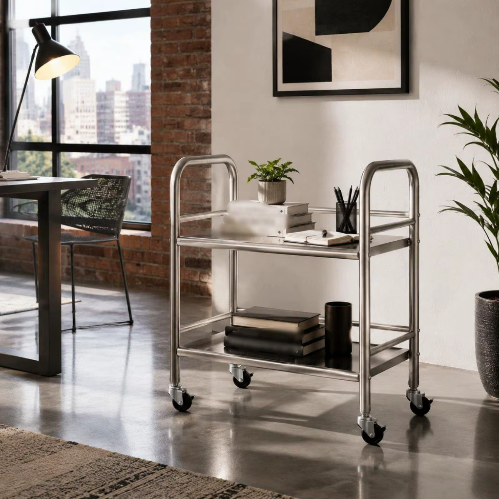 Carrito cocina acero inoxidable, móvil y resistente para lavaderos - imagen 2