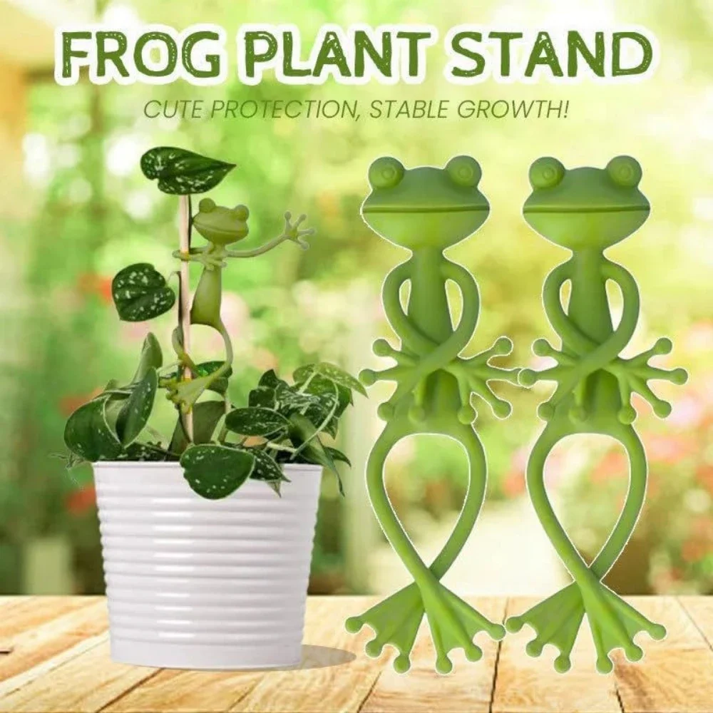 Soporte decorativo con forma de rana para plantas trepadoras