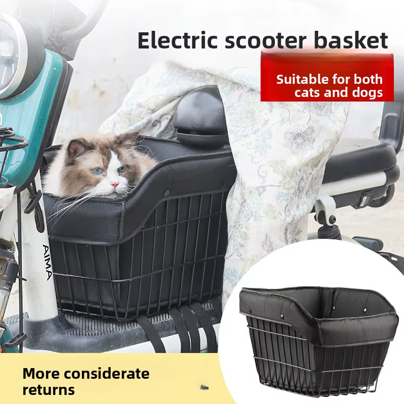 Cesta de paseo segura para gatos y perros con pedal delantero - imagen 5