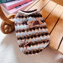 Chaqueta a Rayas con Capucha para Gato Teddy – Chaleco Grueso de Invierno