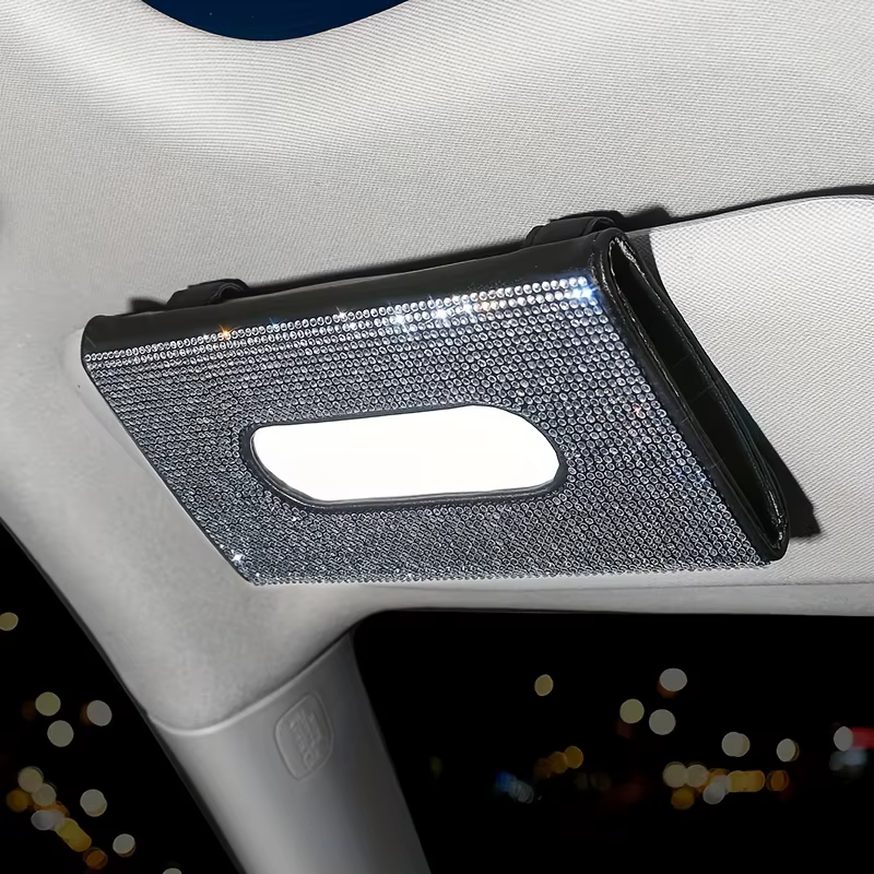Caja pañuelos brillante con diamantes para el coche - imagen 3