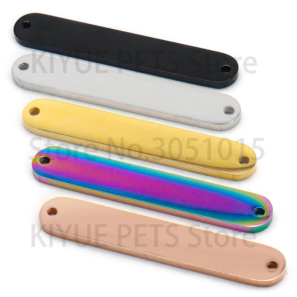 Placa de identificación grabada para gatos y perros ovalada de acero - imagen 5