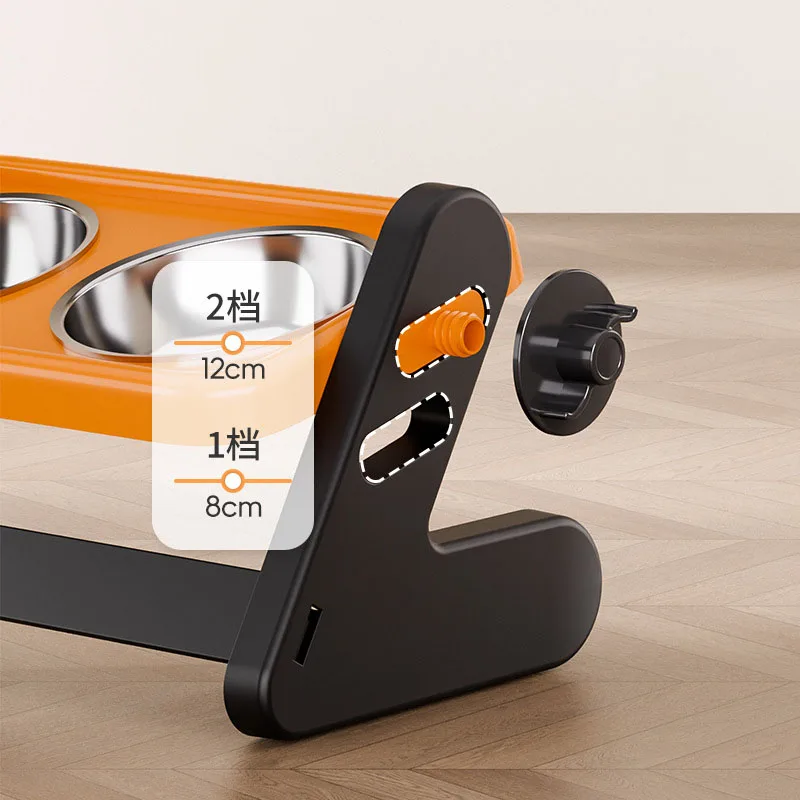 Comedero elevado ajustable con doble tazón para perros y gatos - imagen 3