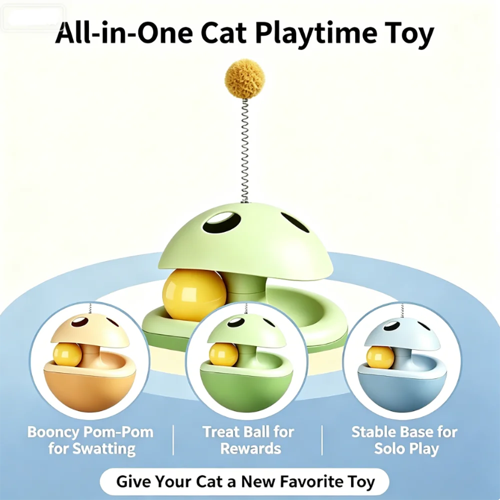 Dúo de Juguetes Interactivos para Gatos: Dispensador de Golosinas y Pelota de Sisal - imagen 3